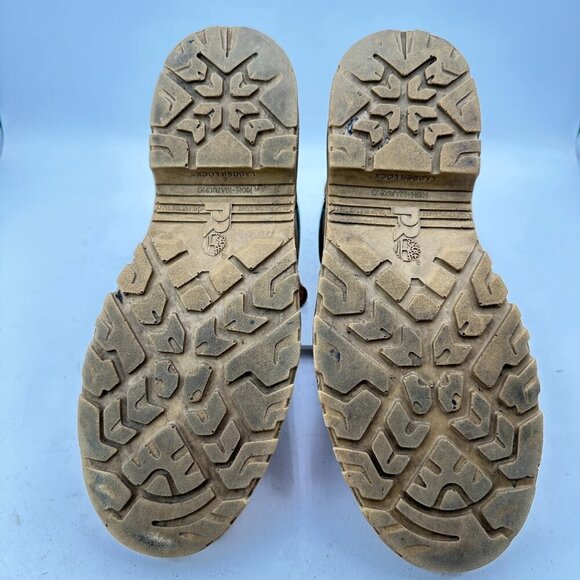 Timberland Pro Men Size 10.5M Brown Tan Black Leather 6" Lace Up Ankle Boot - Picture 8 of 11